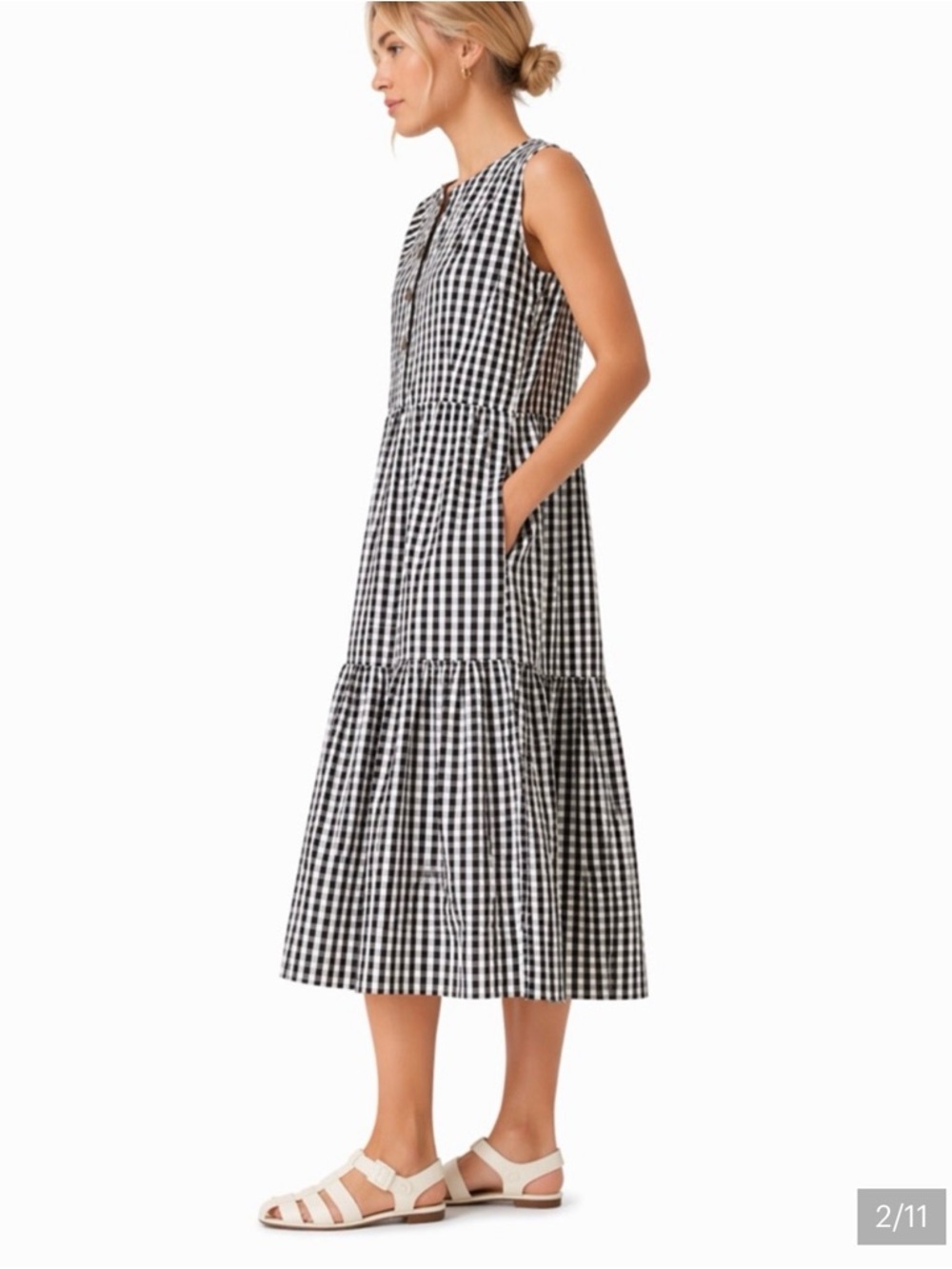 Everlane The Tiered Midi Dress Medium - Picture 3 of 12